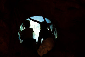 visitors at aquarium