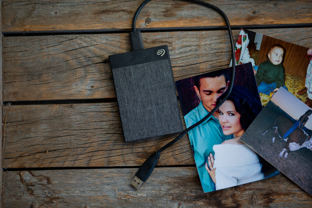 pictures next to hard drive