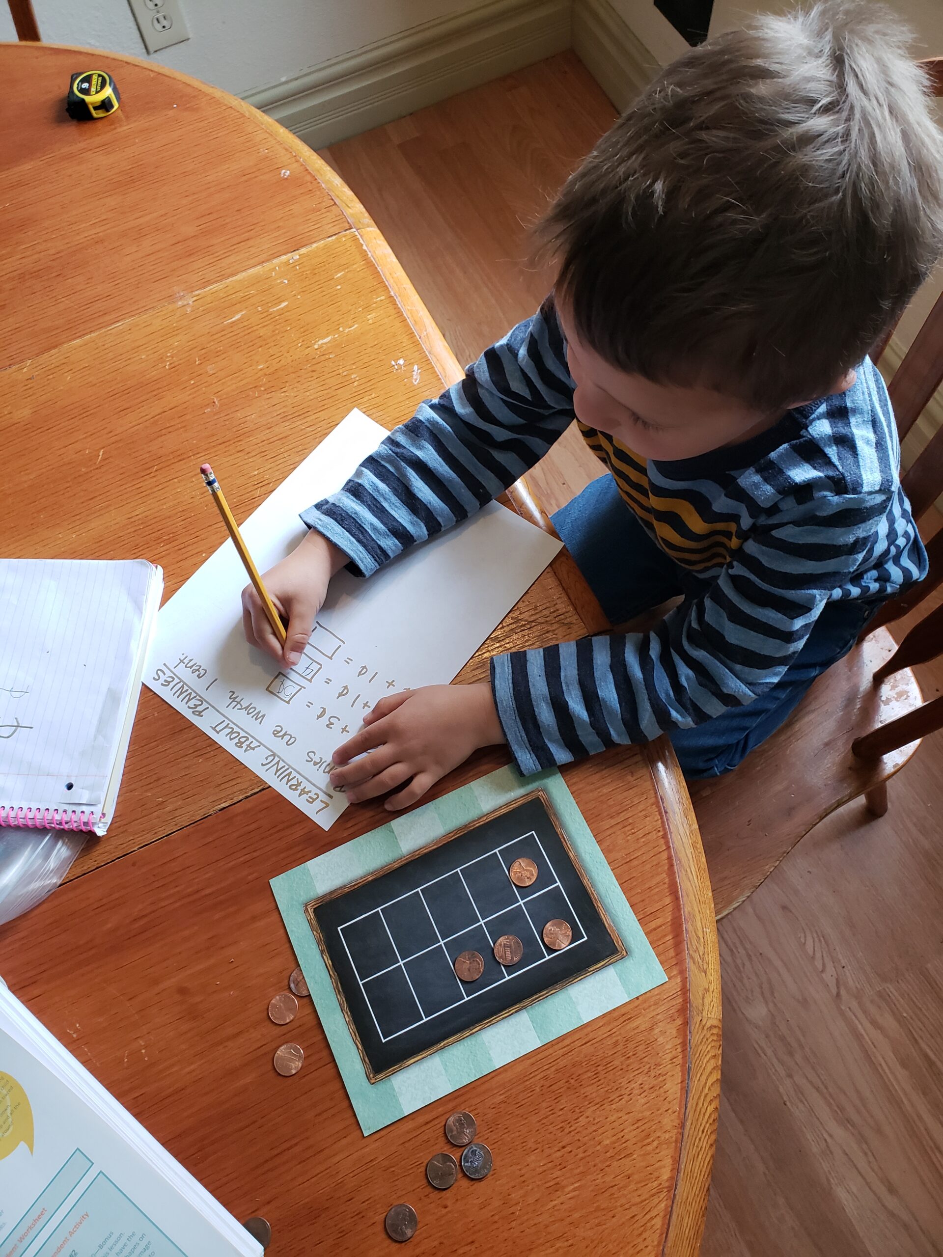 homeschooling at table