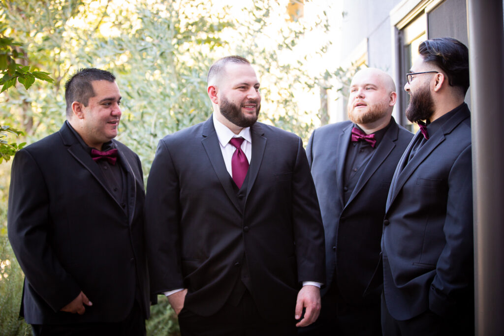 groomsmen talking