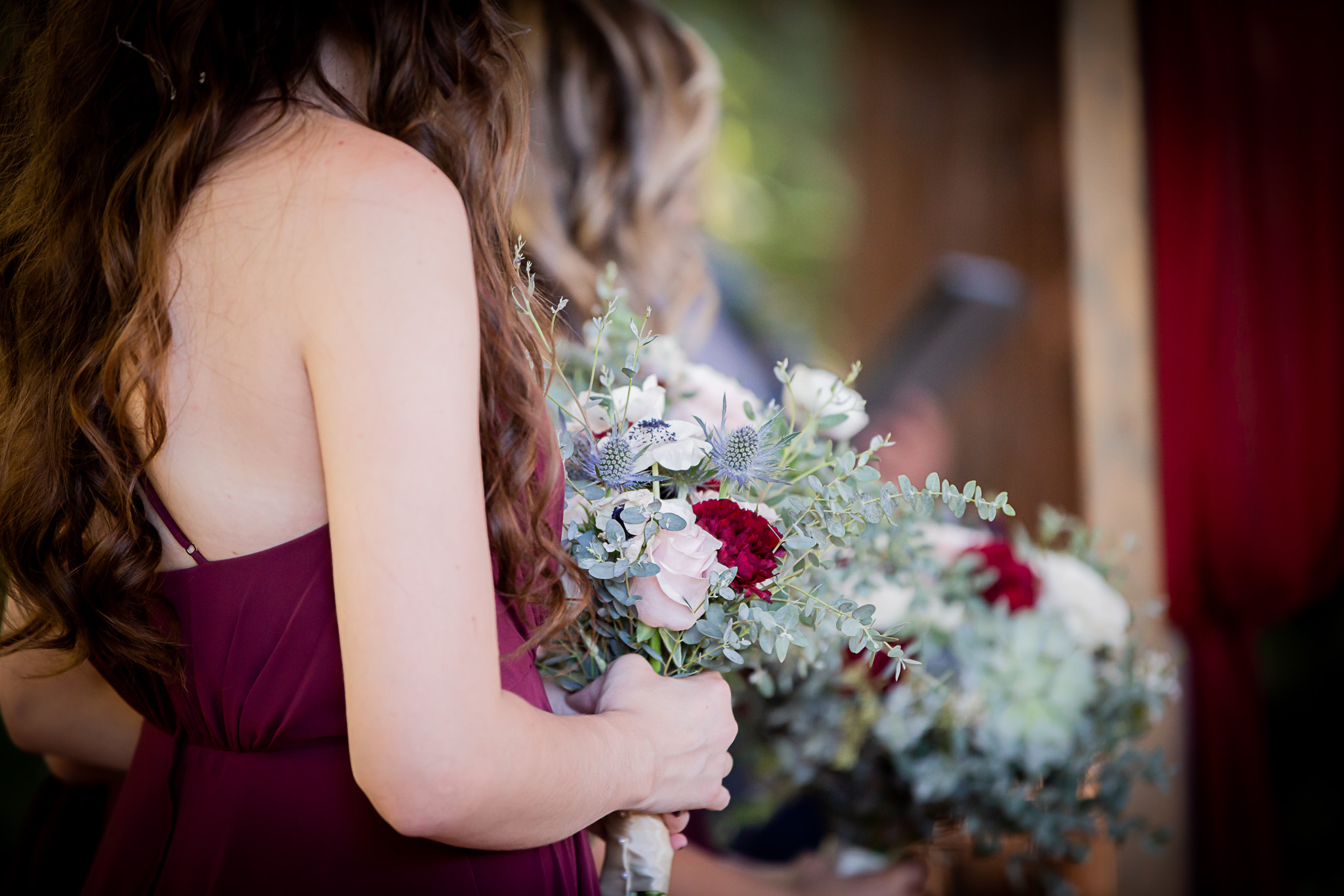 bridesmaids holding bouquets