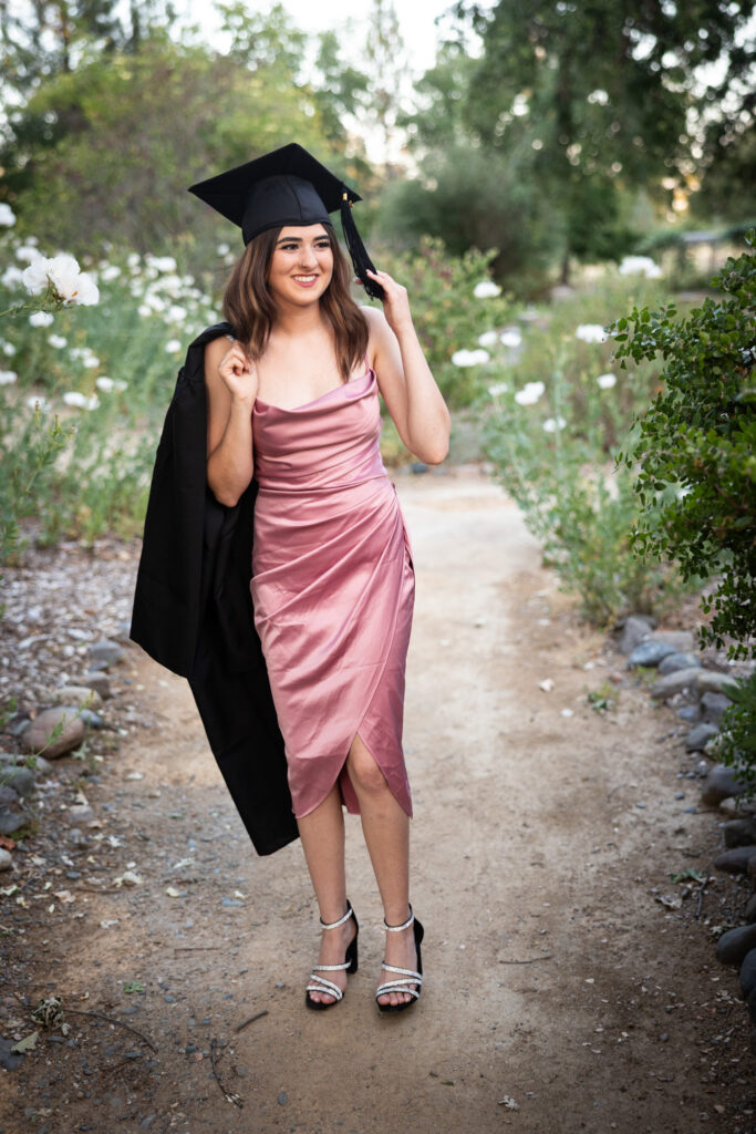 girl wearing cap and gown